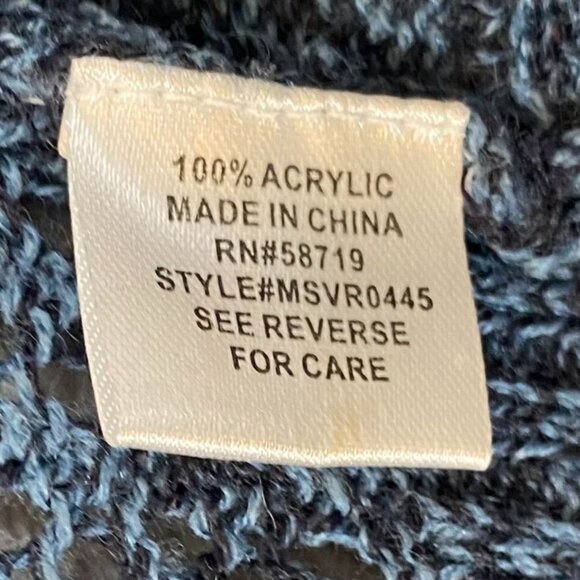 Notations Womens Cardigan Sweater Medium Open Knit Lightweight Blue Open Front - Picture 4 of 7